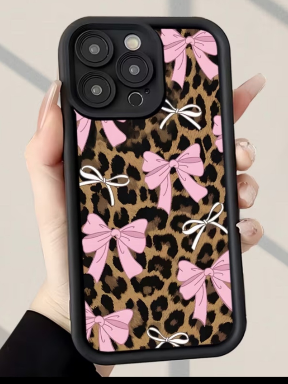 FREE SHIPPING🎀🐆iPhone 16 Pro Case~Pink Bows and Leopard Print~NEW in packaging